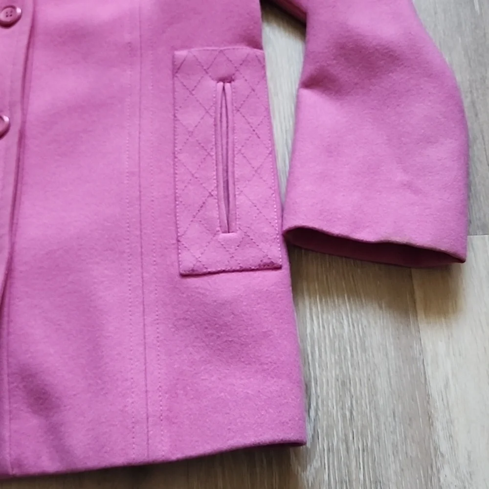 Pendleton Womens 100% Merino Wool Pink Button Down Hip Length Peacoat Sz Medium - Picture 11 of 15